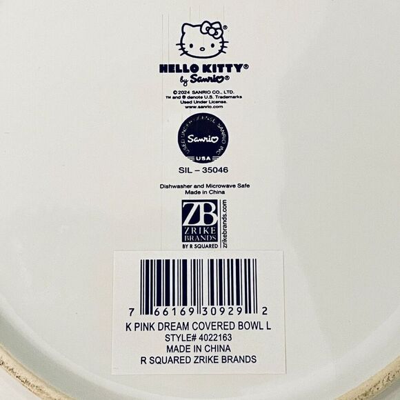 NWT Sanrio Hello Kitty Hand Painted by Artisans Vented Lid Food Container Bowl - Picture 10 of 13